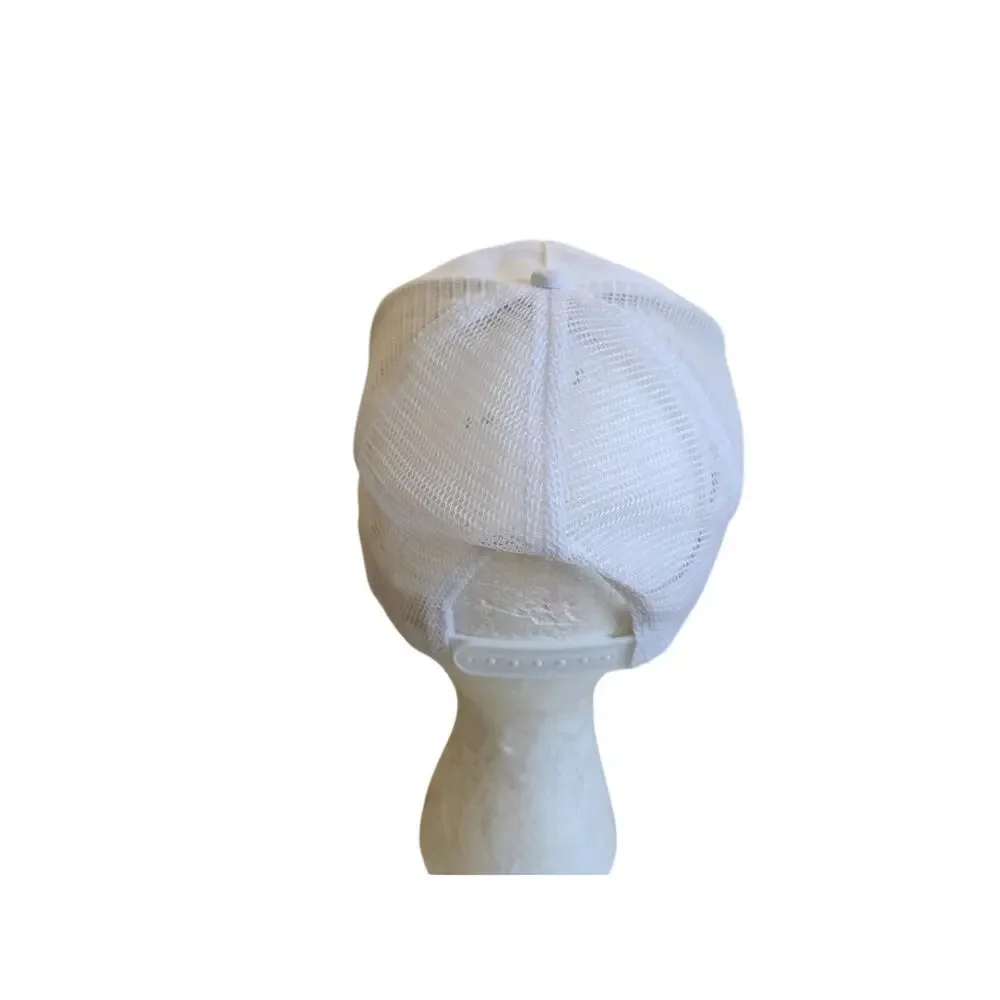 Racoon Hat, Rio Grande Nature Center Cap, Golf Rope, White Snapback 1980s